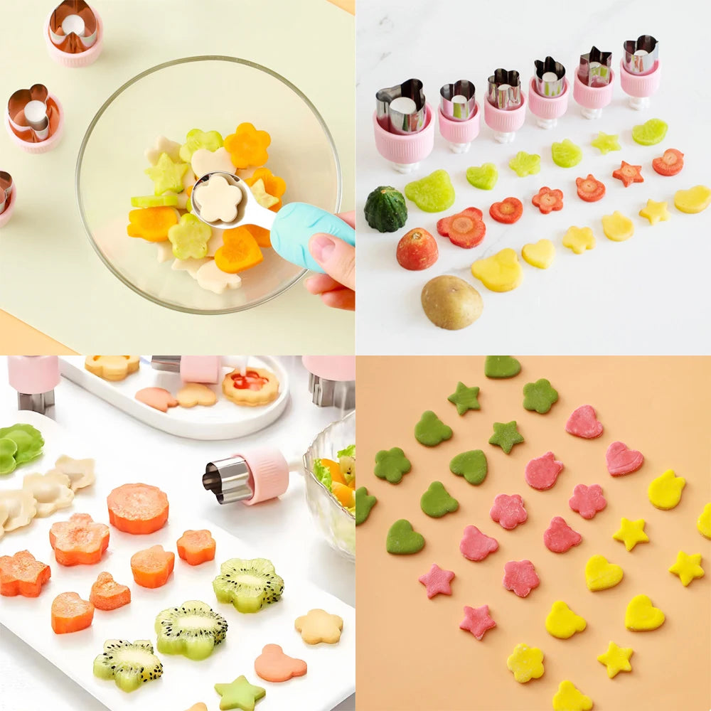 8PCS Press Cookie Cutter Set Food Grade Stainless Steel Butterfly Clear Embossing Molds for Fruit Veggie Biscuit Home DIY Baking