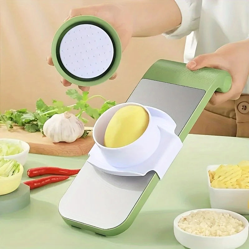 set Multifunctional Vegetable Slicer and Grater Set - Interchangeable Blades Manual Kitchen Tool Kit - for Potatoes