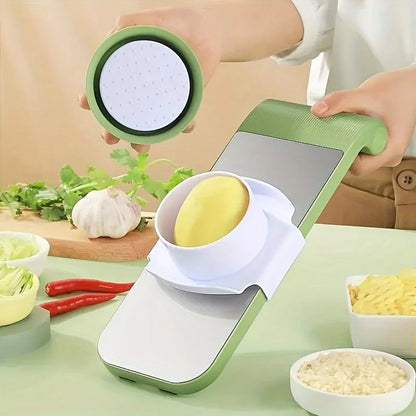 set Multifunctional Vegetable Slicer and Grater Set - Interchangeable Blades Manual Kitchen Tool Kit - for Potatoes