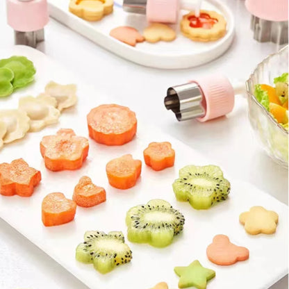 8PCS Press Cookie Cutter Set Food Grade Stainless Steel Butterfly Clear Embossing Molds for Fruit Veggie Biscuit Home DIY Baking