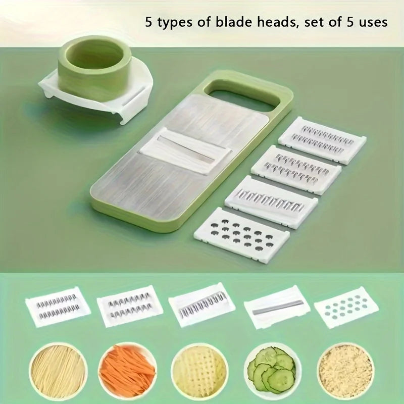 set Multifunctional Vegetable Slicer and Grater Set - Interchangeable Blades Manual Kitchen Tool Kit - for Potatoes